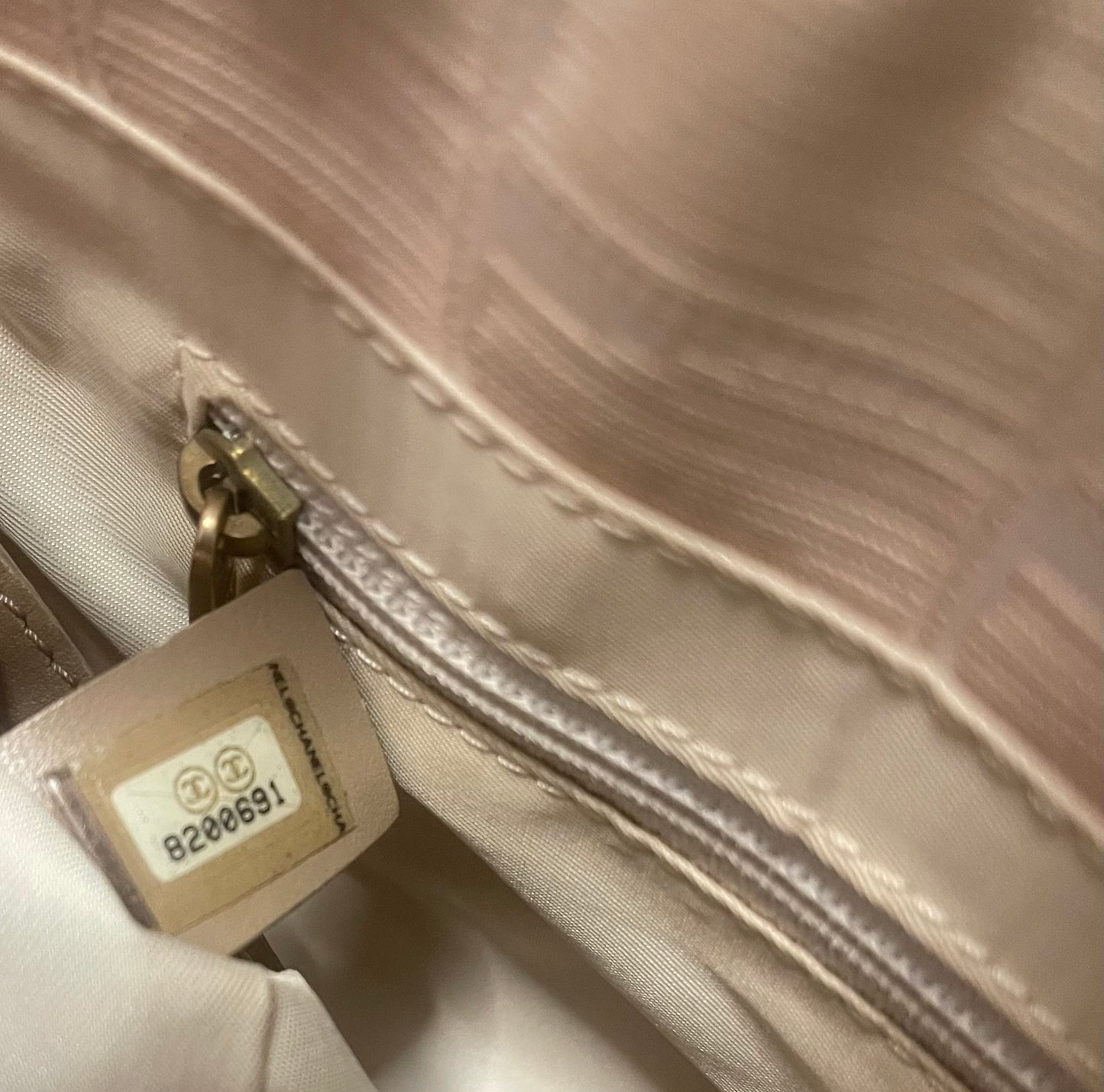 Chanel Vintage “New Travel Line” Tote Bag In Beige Nylon And Leather